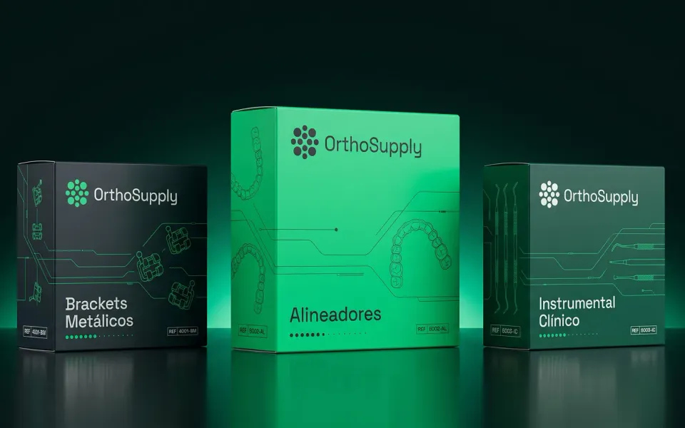 OrthoSupply product boxes in the brand's green
